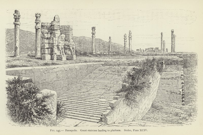 Persepolis, grote trap die naar het platform leidt door French School