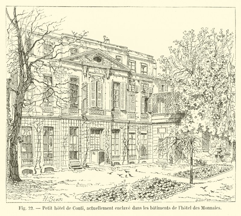 Klein hotel de Conti, momenteel ingesloten in de gebouwen van het hotel des Monnaies door French School