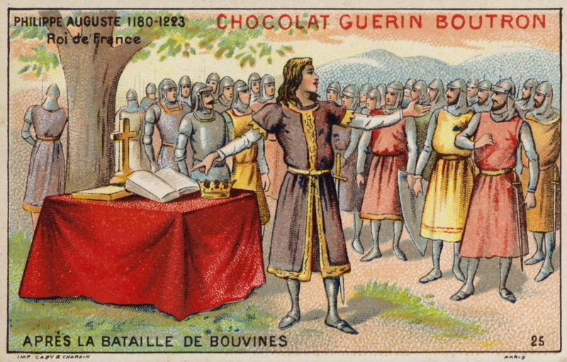 Filips Augustus, koning van Frankrijk, na de Slag om Bouvines door French School