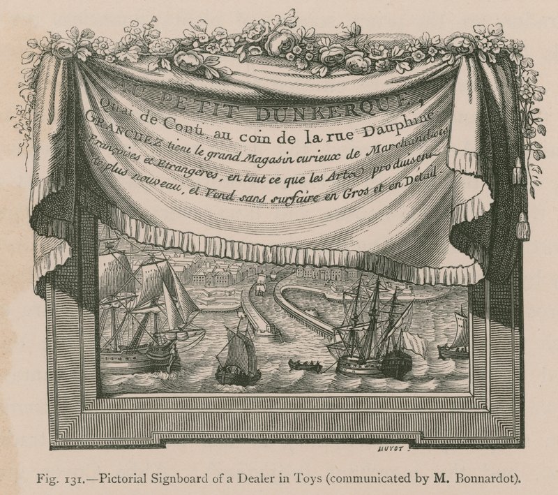 Beeldbord van een speelgoedhandelaar (gecommuniceerd door M. Bonnardot) door French School