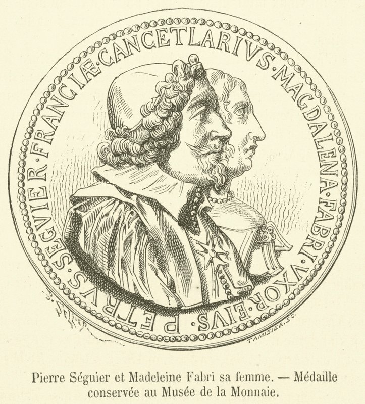 Pierre Seguier en Madeleine Fabri zijn vrouw, medaille bewaard in het Muntmuseum door French School