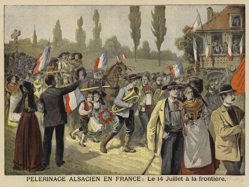 Bedevaart van Elzassers naar Frankrijk, 14 juli 1897 door French School