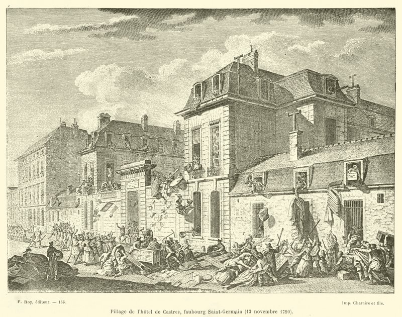 Plundering van het hotel de Castres, faubourg Saint-Germain, 13 november 1790 door French School