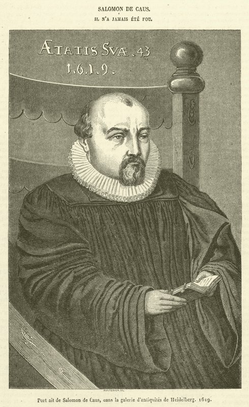Portret van Salomon de Caus, in de galerij van antiquiteiten van Heidelberg door French School