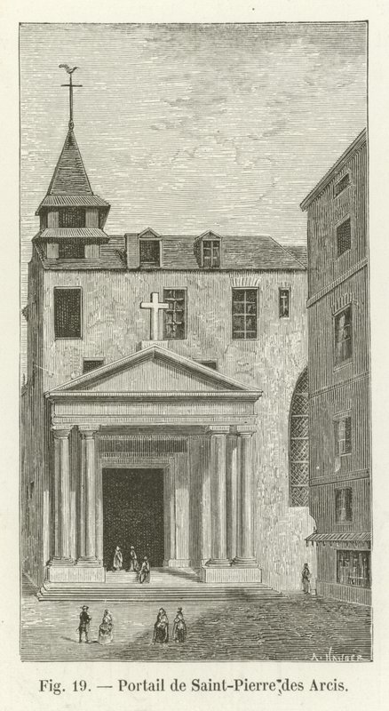Portaal van Saint-Pierre des Arcis door French School