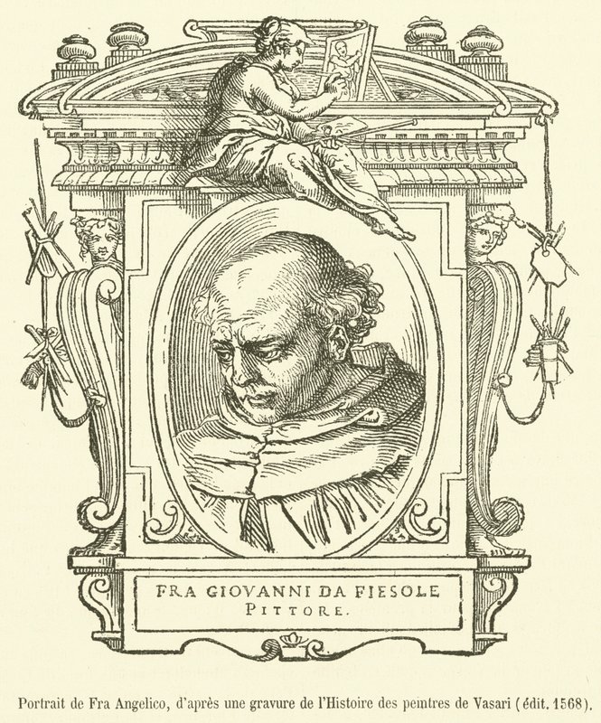 Portret van Fra Angelico (gravure) door French School