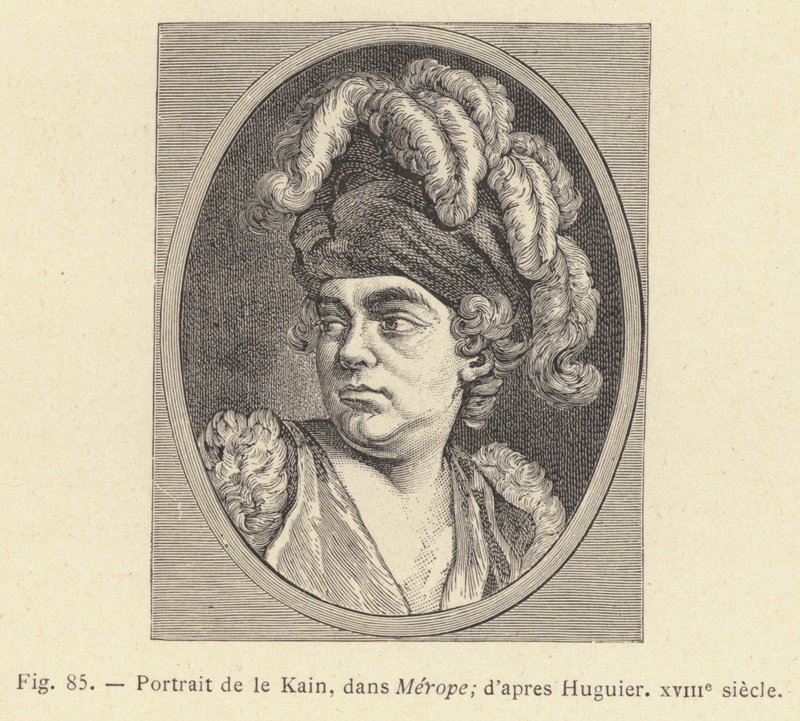 Portret van Le Kain, in Merope, naar Huguier, 18e eeuw door French School