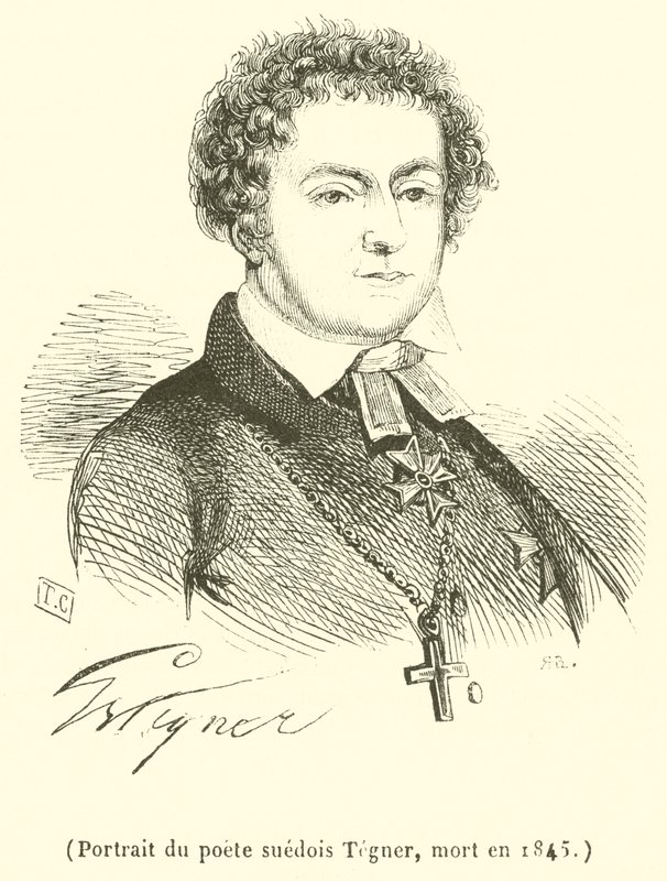 Portret van de Zweedse dichter Tegner, overleden in 1845 door French School