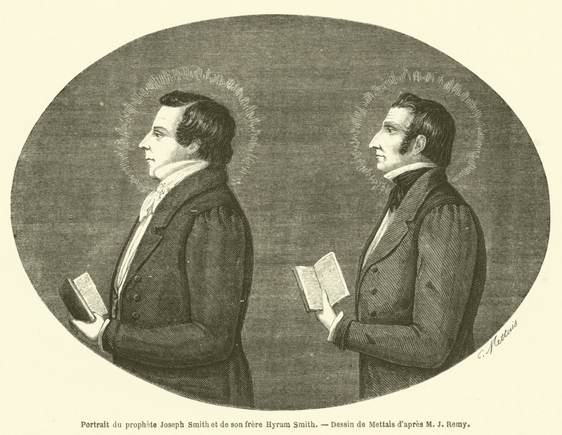 Portret van de profeet Joseph Smith en zijn broer Hyram Smith door French School
