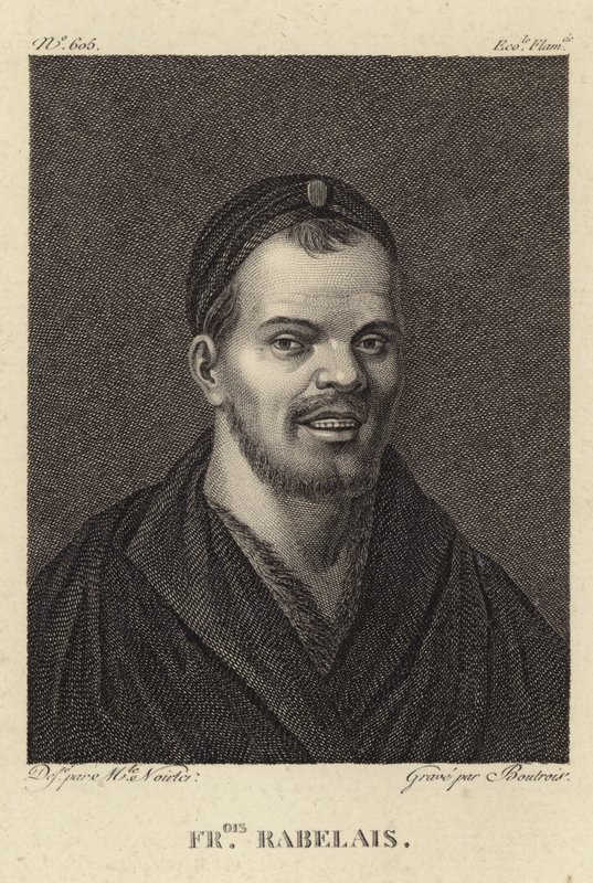 Portret van Francois Rabelais door French School