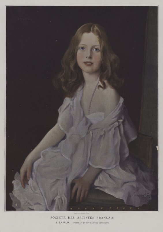 Portret van Mademoiselle Daniela Grunelius door French School