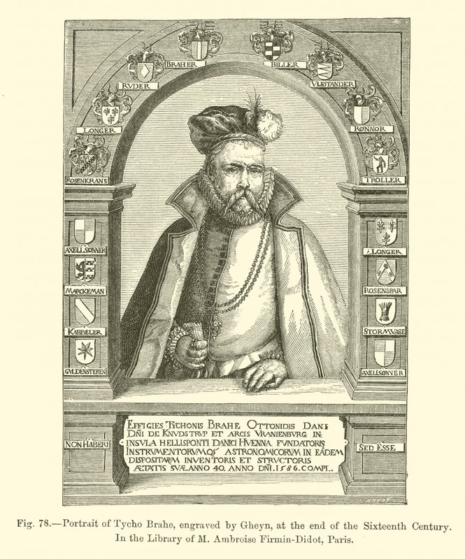 Portret van Tycho Brahe, gegraveerd door Gheyn, aan het einde van de zestiende eeuw door French School
