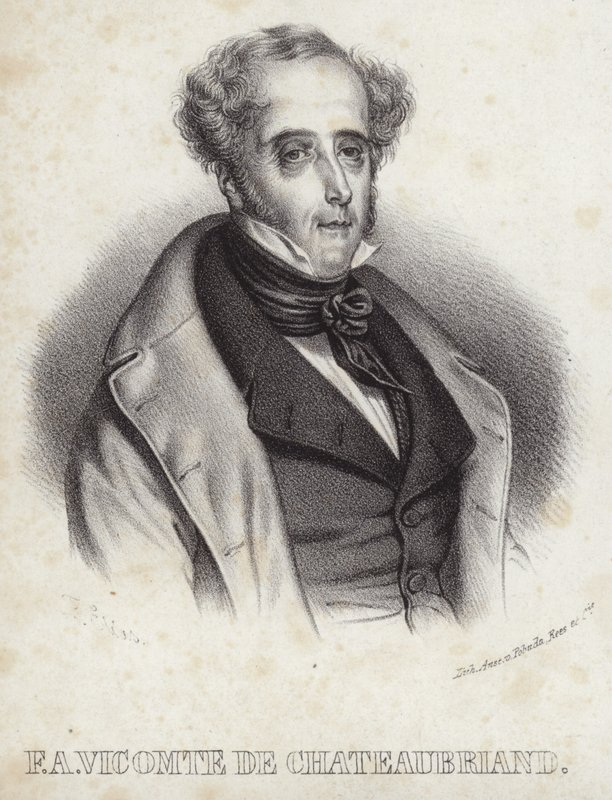 Portret van vicomte de Chateaubriand door French School