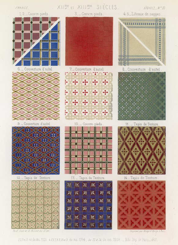 Quilts en wandtapijten van de 12e en 13e eeuw door French School