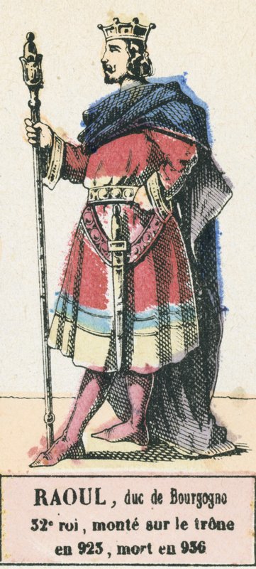 Raoul, hertog van Bourgondië, 32e koning, besteeg de troon in 923, stierf in 936 door French School