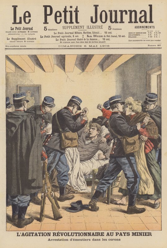 Revolutionaire agitatie in de steenkoolvelden van Nord-Pas-de-Calais, Frankrijk door French School