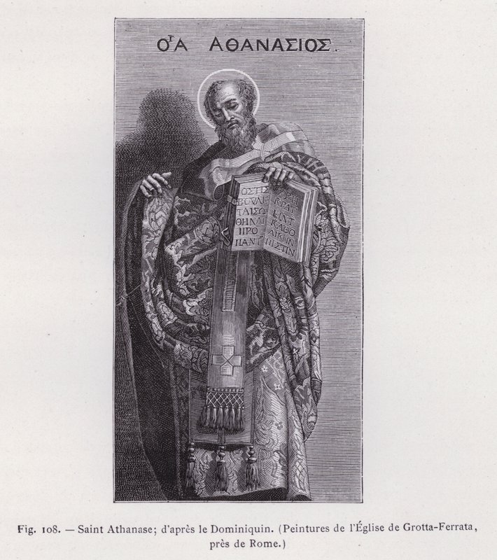 Sint Athanasius; naar de Dominiquin, Schilderijen van de Kerk van Grotta-Ferrata, nabij Rome door French School