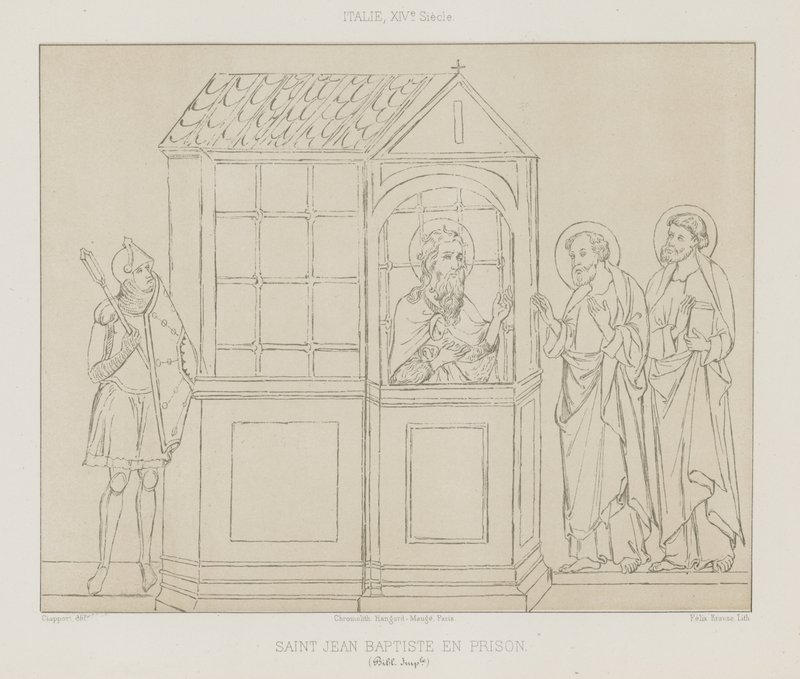 Sint Johannes de Doper in de gevangenis door French School
