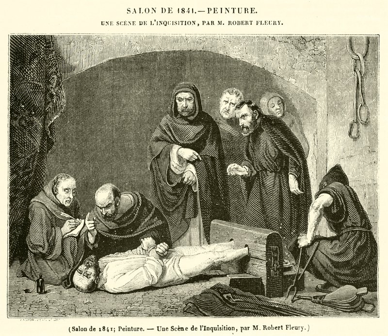 Salon van 1841, Een scène van de Inquisitie (gravure) door French School