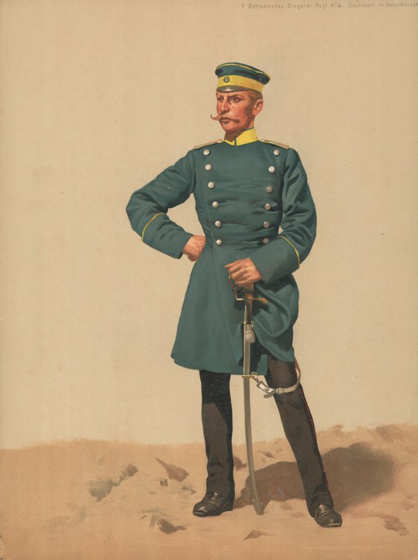 Schlesisches Dragoner Regt No 4, Luitenant im Interinsrock door French School