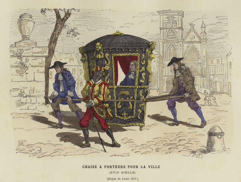 Draagstoel voor gebruik in de stad, bewind van Lodewijk XIV van Frankrijk, 17e eeuw door French School