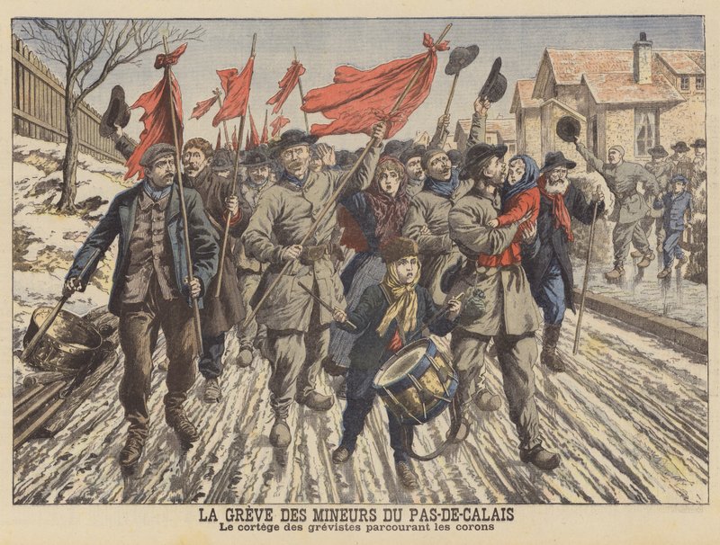 Staking door de mijnwerkers van de Pas-de-Calais, Frankrijk door French School