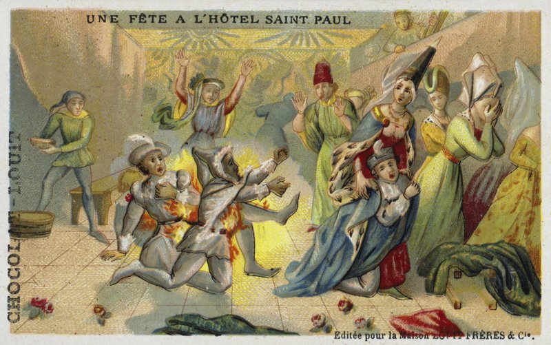 Het Bal des Ardents, Hotel Saint Pol, Parijs, 1393 door French School