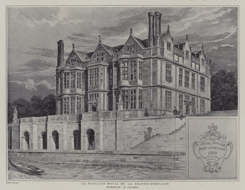 Het Britse Koninklijke Paviljoen op de Exposition Universelle 1900, Parijs (litho) door French School