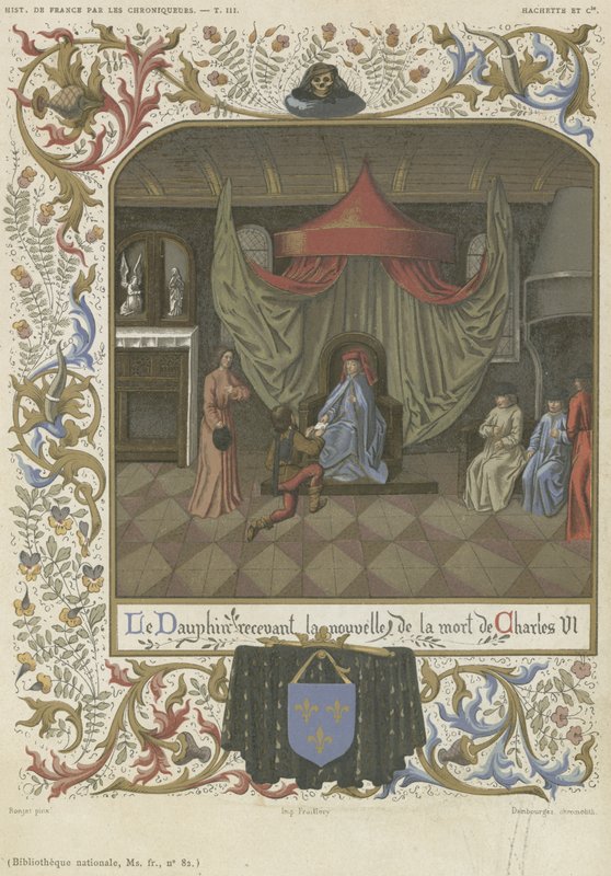 De dauphin ontvangt nieuws over de dood van Karel VI door French School