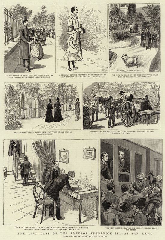 De Laatste Dagen van Keizer Frederik III in San Remo (gravure) door French School