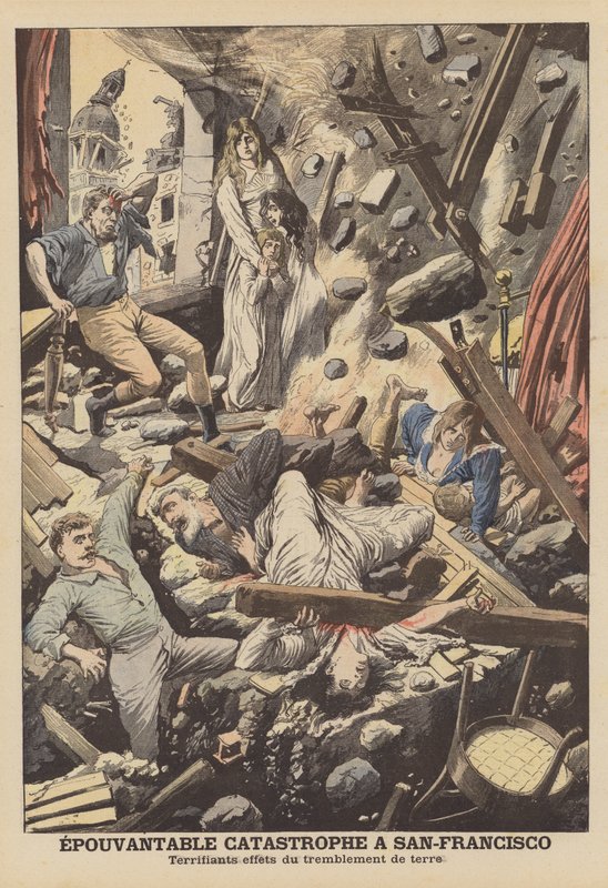De aardbeving in San Francisco van 1906 door French School