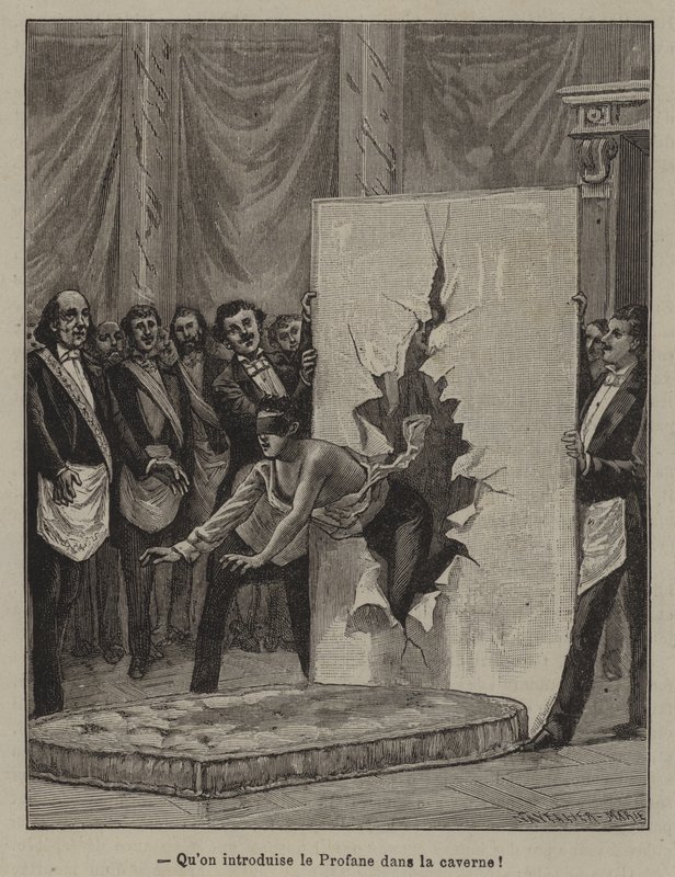 De introductie van de kandidaat in de grot door French School