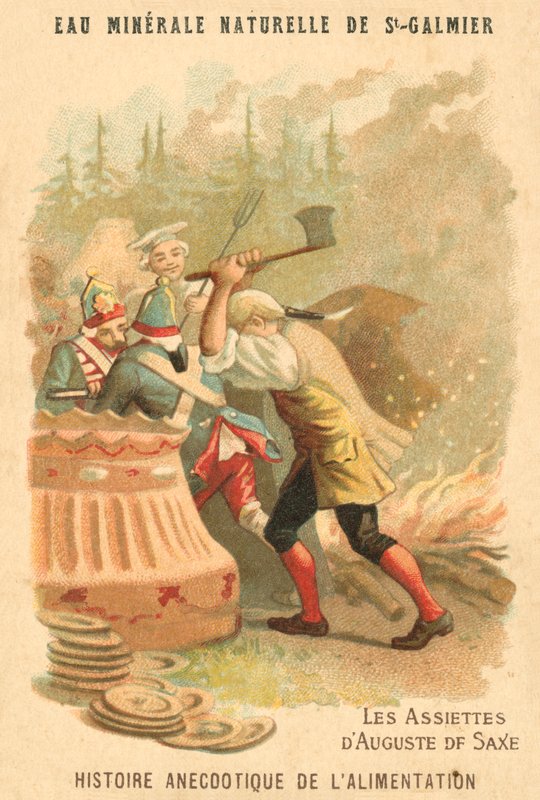 De platen van Augustus van Saksen (chromolitho) door French School