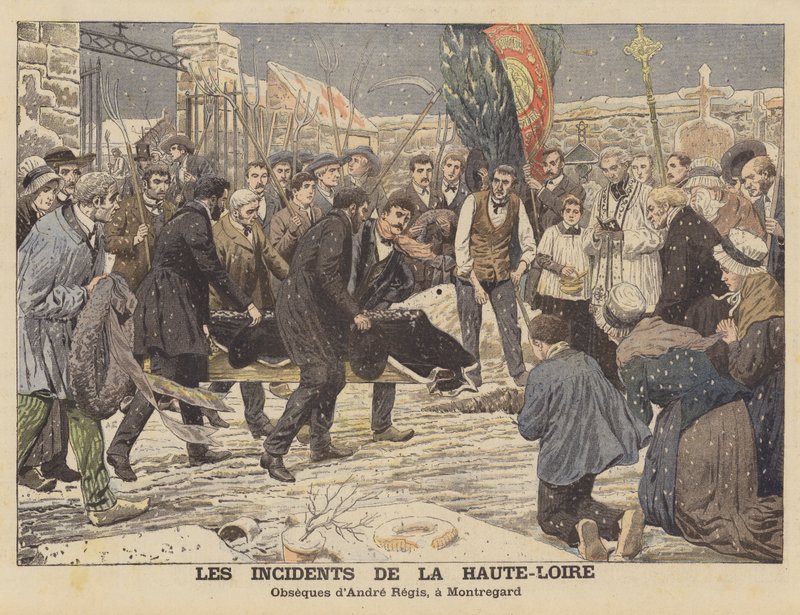 De onrust in het departement Haute-Loire, Frankrijk door French School