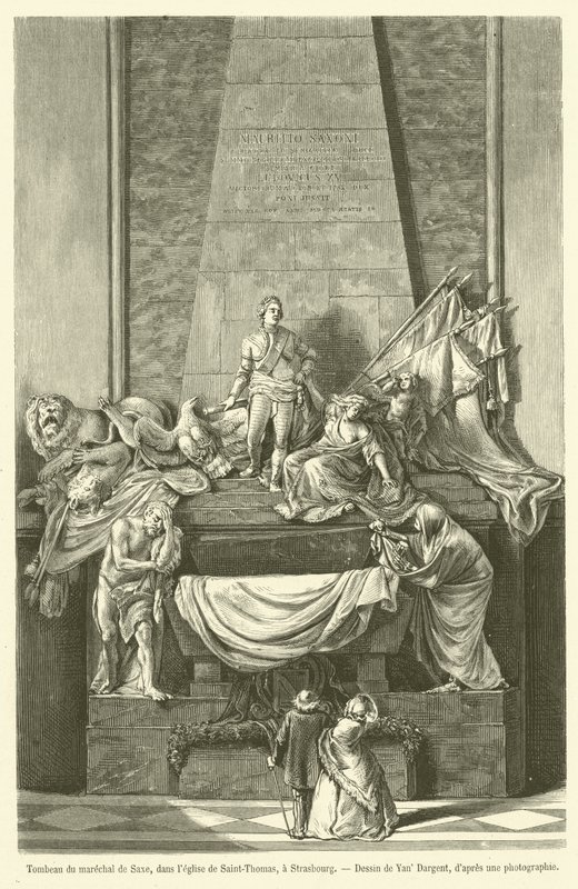 Graf van maarschalk de Saxe, in de kerk van Saint-Thomas, in Straatsburg door French School