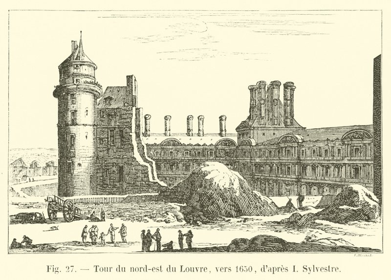 Noordoostelijke toren van het Louvre, rond 1650, naar I Sylvestre door French School
