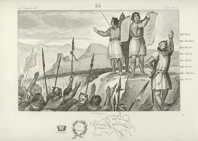 Verdrag tussen Karel de Kale en zijn broer Lodewijk de Duitser, Straatsburg, 842 door French School