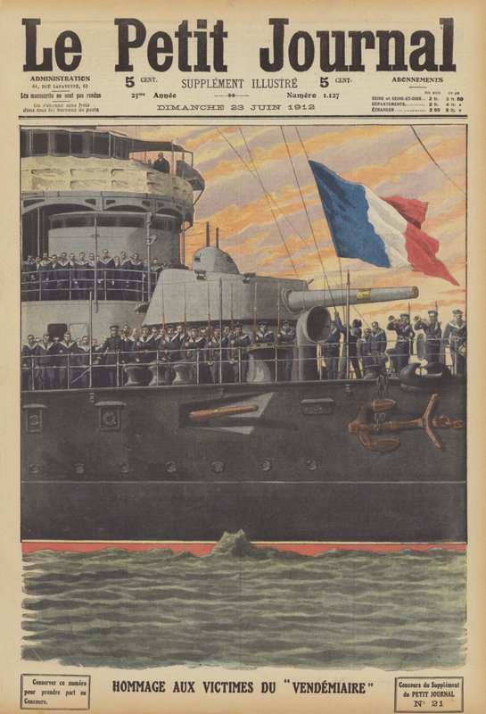 Hulde aan de slachtoffers van de ondergang van de Franse onderzeeër Vendemiaire door French School