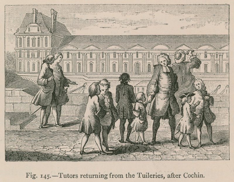Leraren terugkerend van de Tuilerieën (naar Cochin) door French School