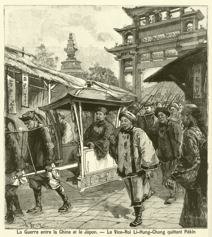 Onderkoning Li Hongzhang verlaat Peking tijdens de Eerste Chinees-Japanse Oorlog door French School