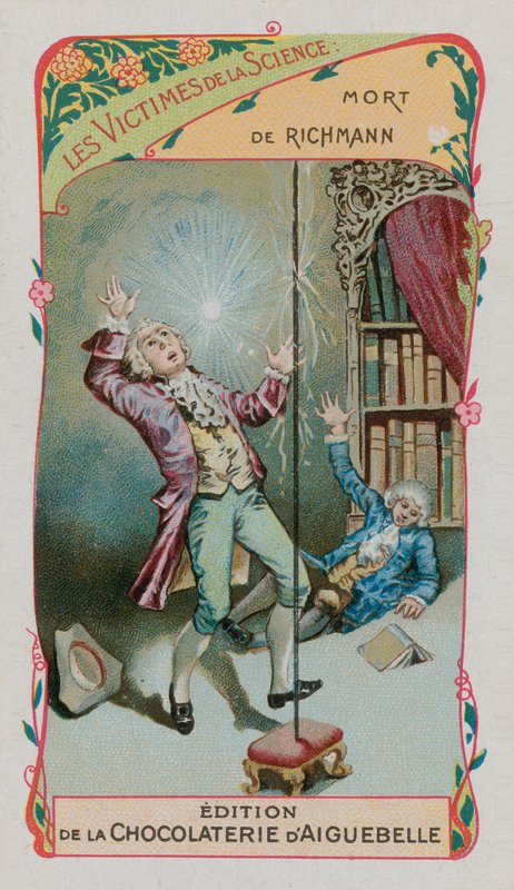 Slachtoffers van de wetenschap: De dood van Georg Wilhelm Richmann, Duitse natuurkundige (1711-1753) door French School