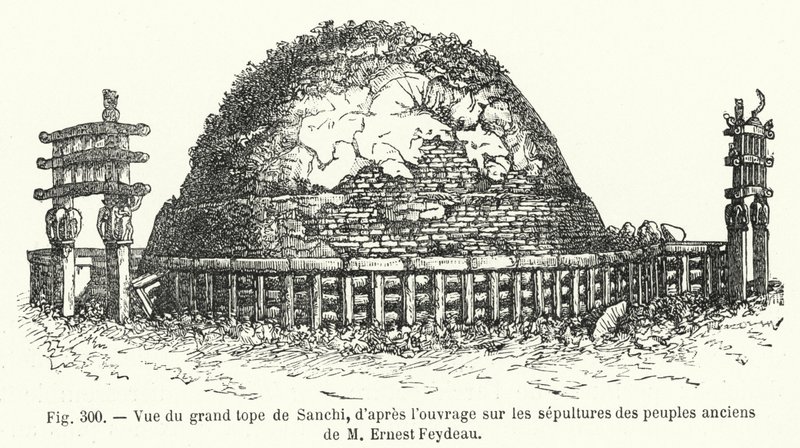 Vue du grand tope de Sanchi, d