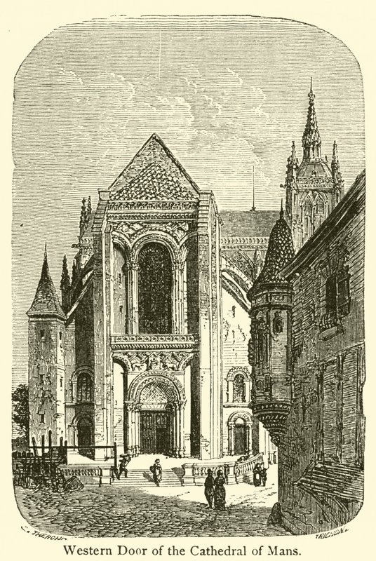 Westelijke deur van de kathedraal van Mans door French School