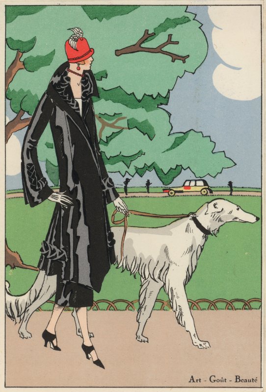 Damesmode uit de jaren 1920 van ontwerper Martial en Armand (kleurenlitho) door French School
