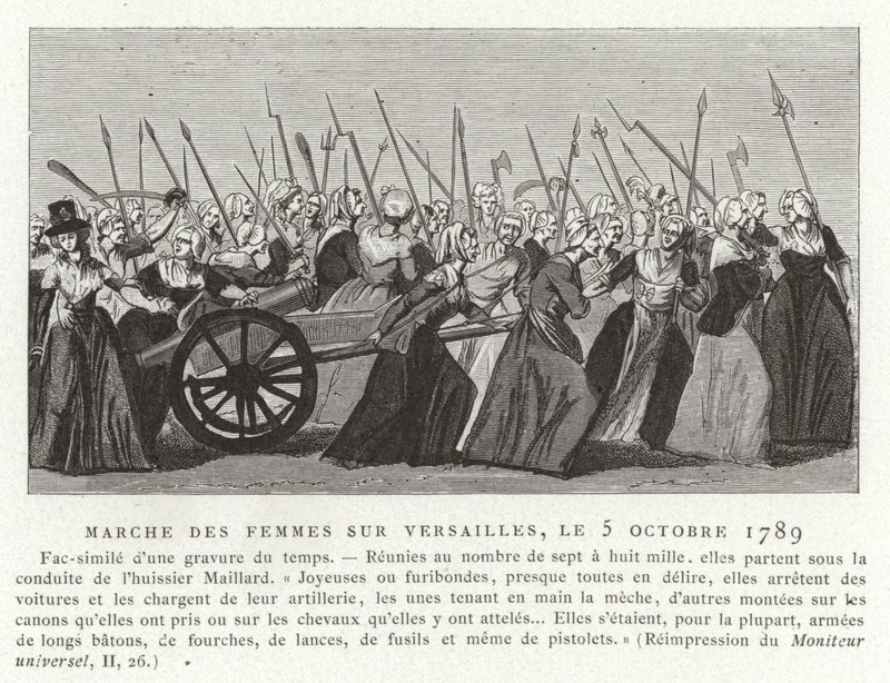 Vrouwenmars naar Versailles, Franse Revolutie, 5 oktober 1789 door French School