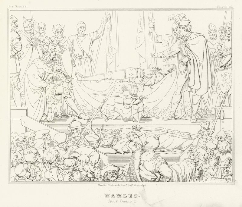 Hamlet, Act V, Scene 2 door Friedrich August Moritz Retzsch
