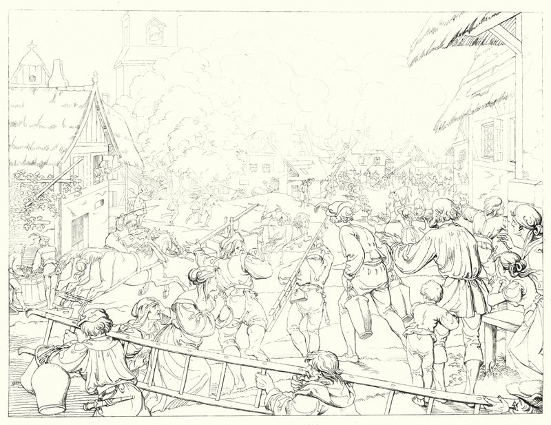 Illustratie voor Schillers Lied von der Glocke door Friedrich August Moritz Retzsch