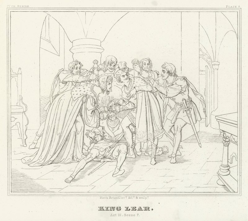 Koning Lear, Acte III, Scene 7 door Friedrich August Moritz Retzsch