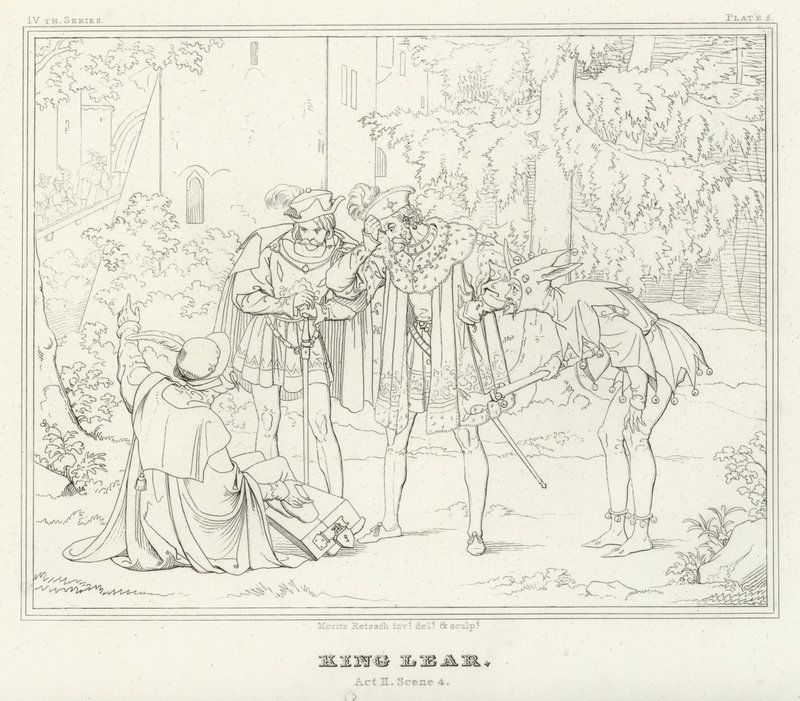 Koning Lear, Act II, Scene 4 door Friedrich August Moritz Retzsch