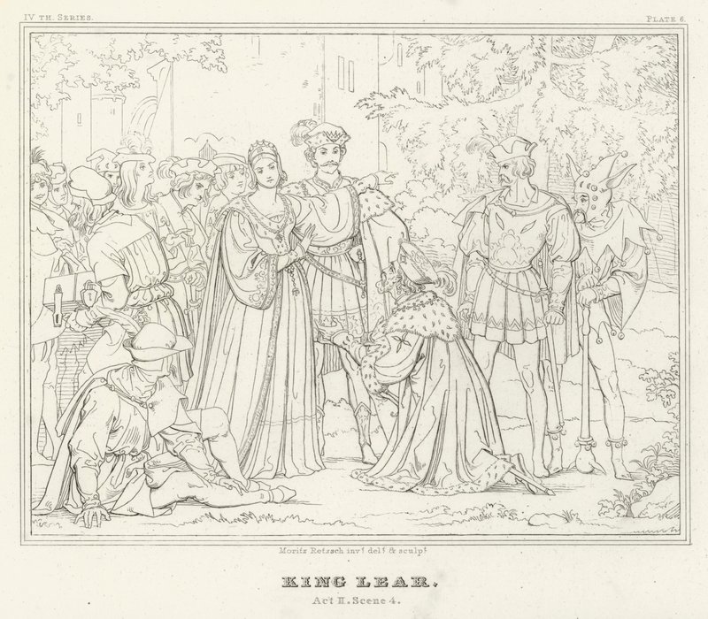 Koning Lear, Act II, Scene 4 door Friedrich August Moritz Retzsch